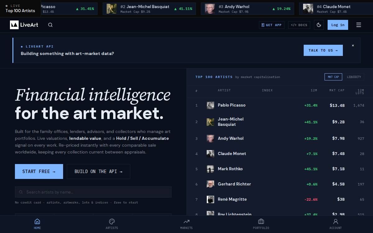LiveArt website preview