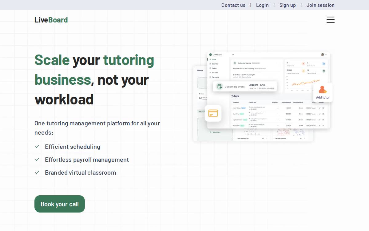Liveboard website preview