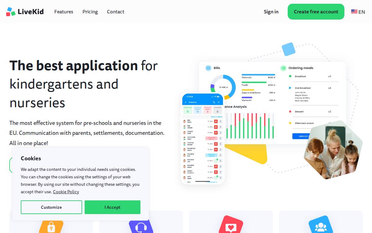 Livekid website preview