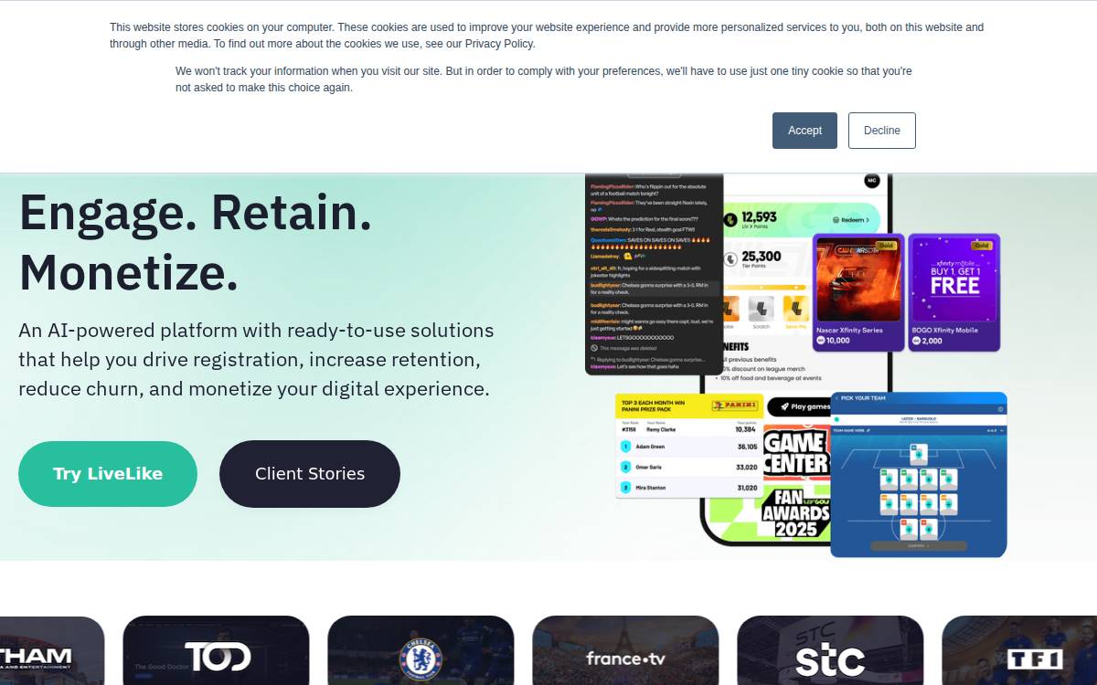 LiveLike website preview