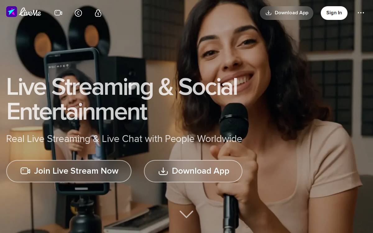 Liveme website preview