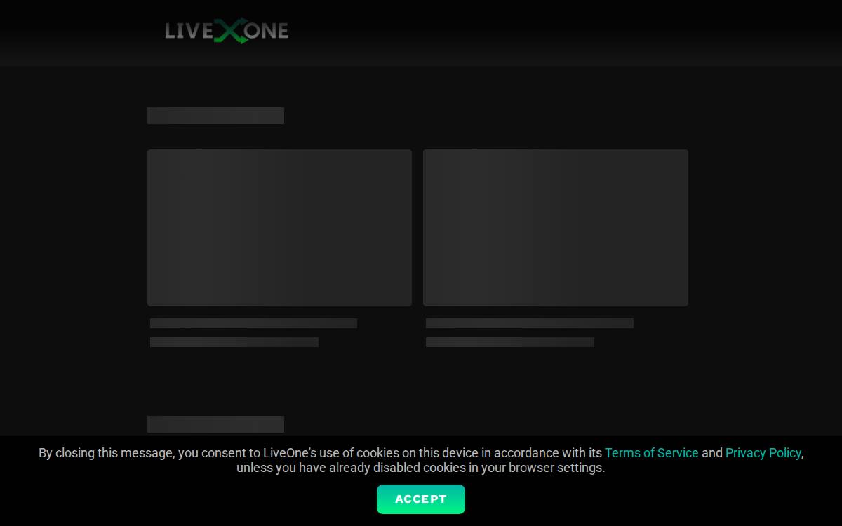 Liveone website preview