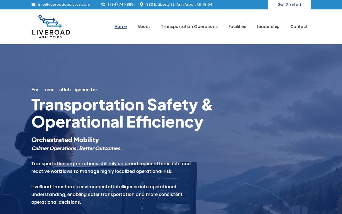 Liveroadanalytics website preview