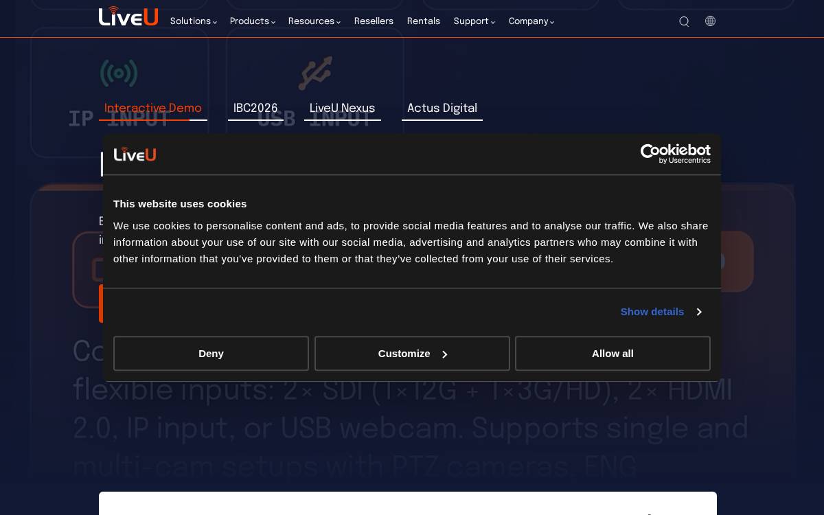 LiveU website preview