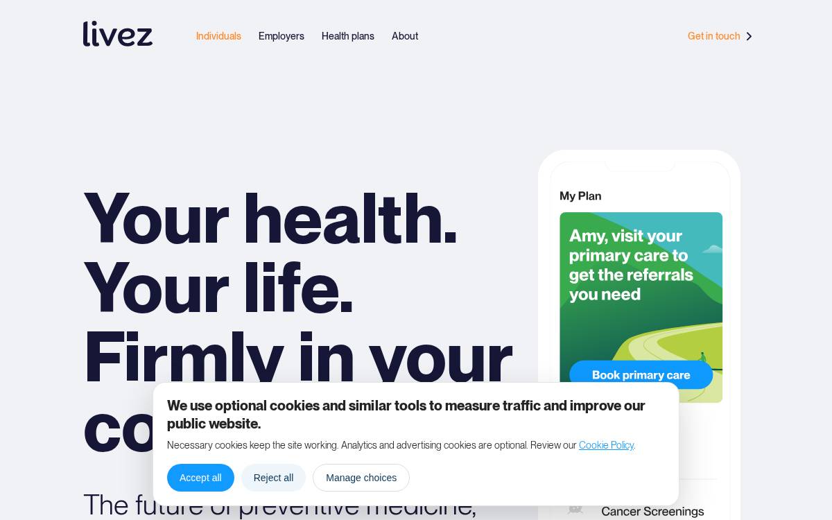 Livez website preview