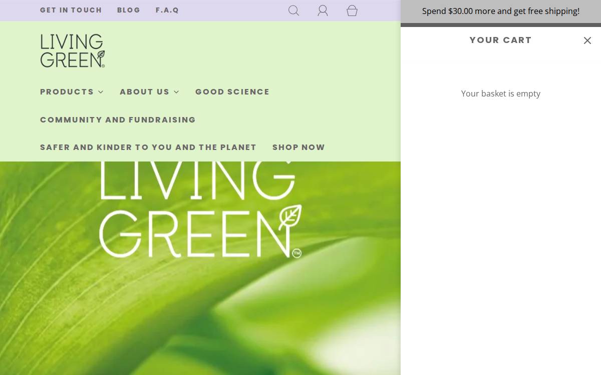 Living Green website preview