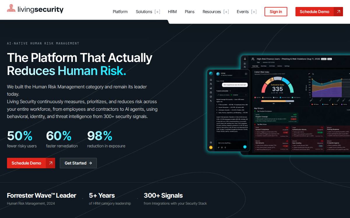 Living Security website preview