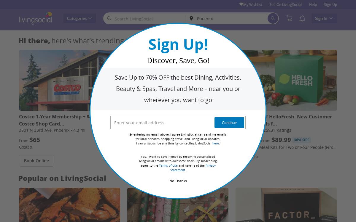 Livingsocial website preview