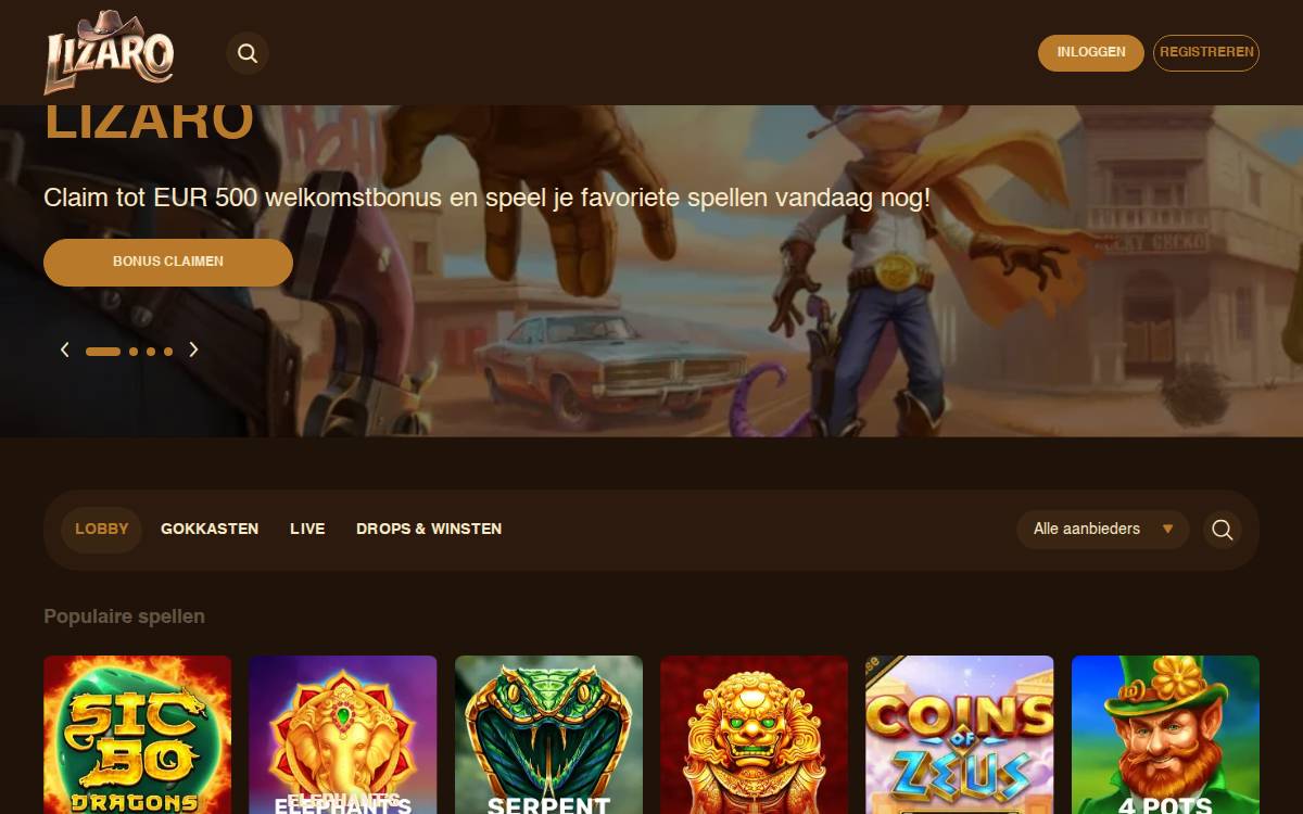 lizaro casino website preview