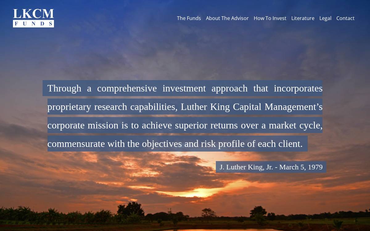 Lkcmfunds website preview