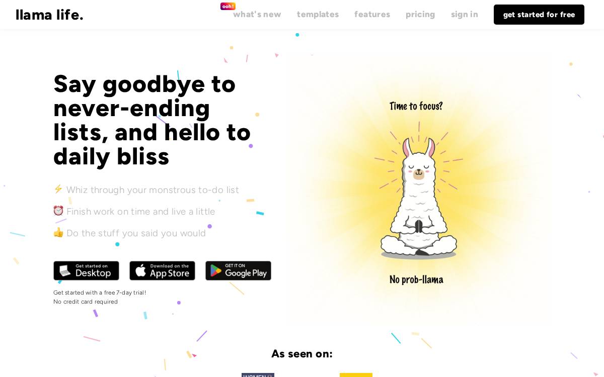 Llama Life website preview