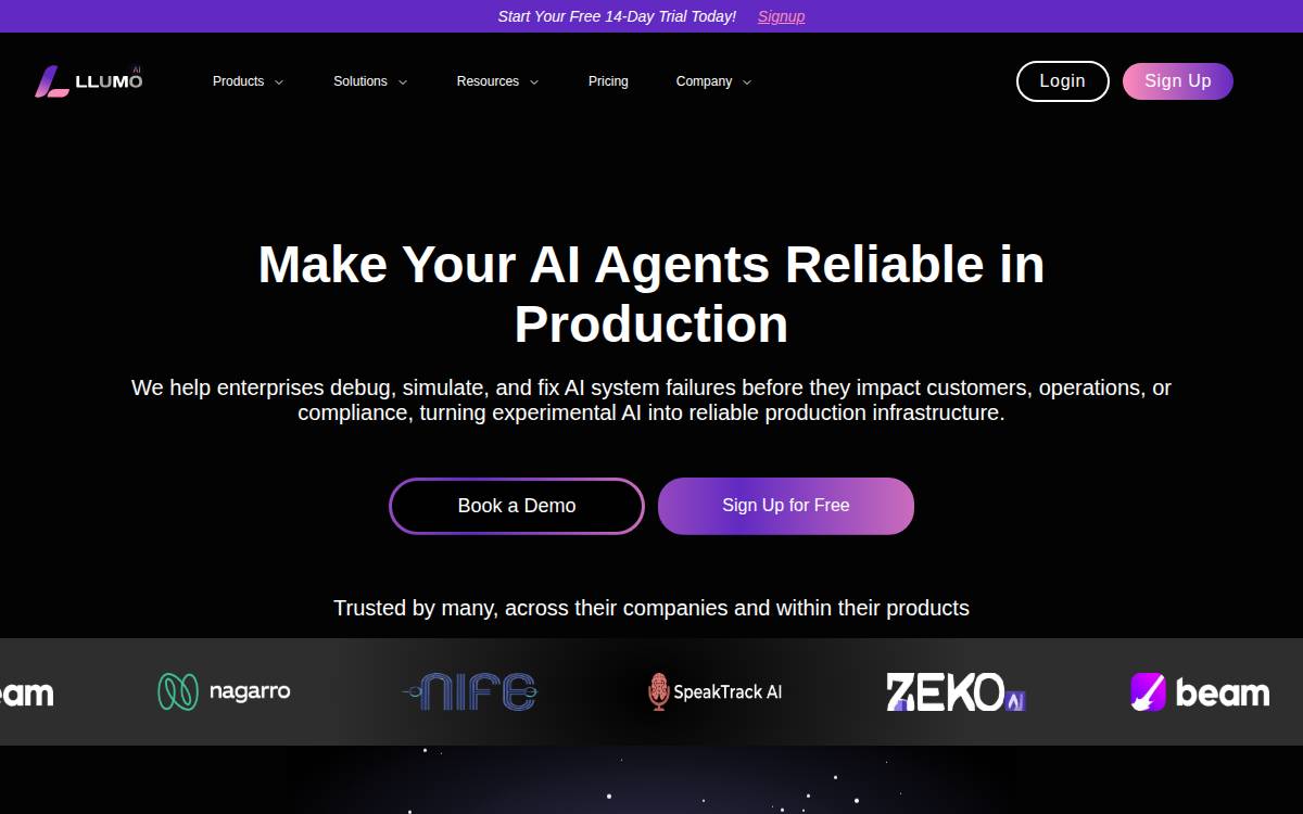 Llumo website preview