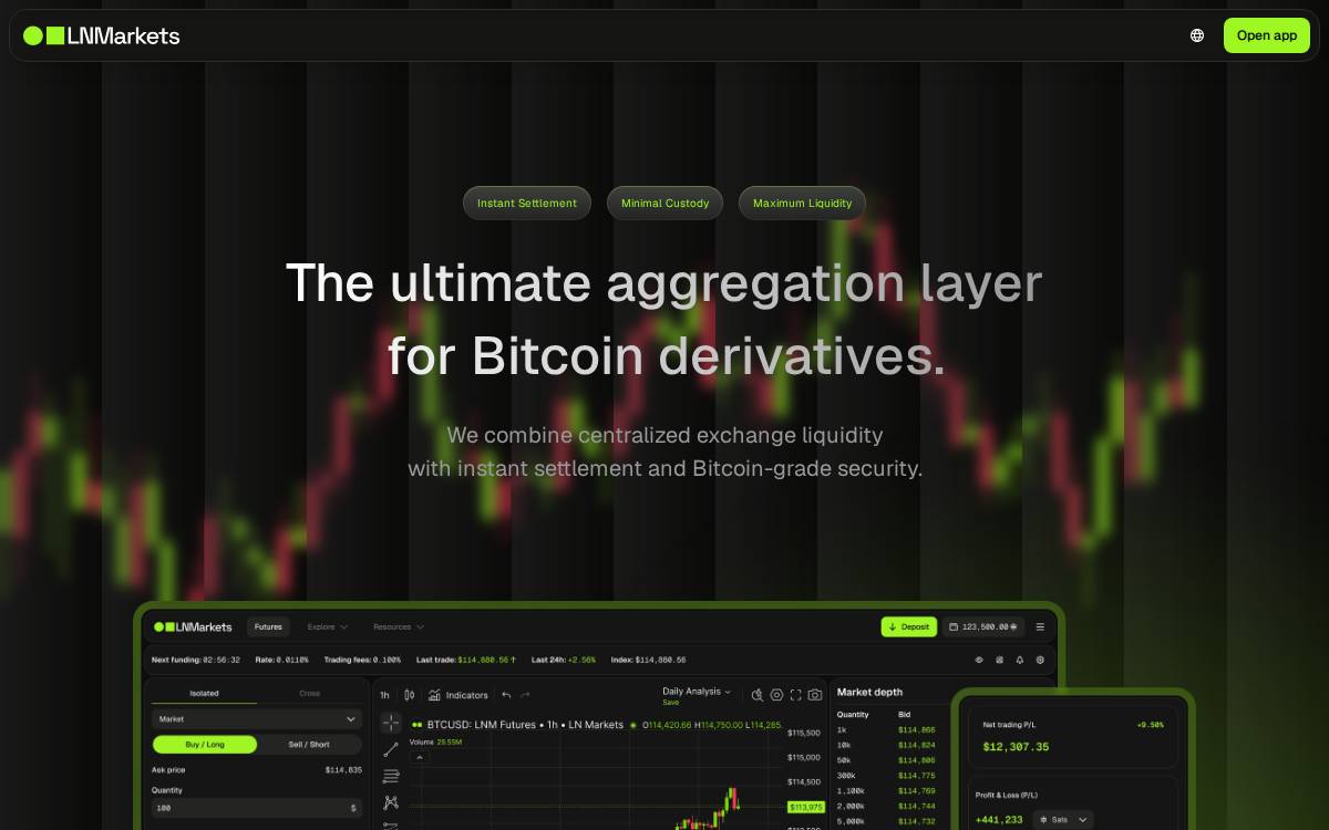 LN Markets website preview