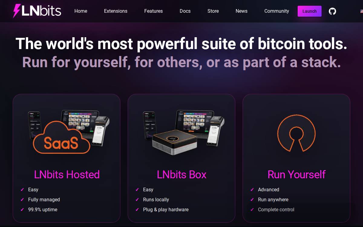 LNbits website preview
