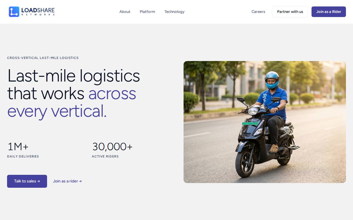 Loadshare Networks website preview