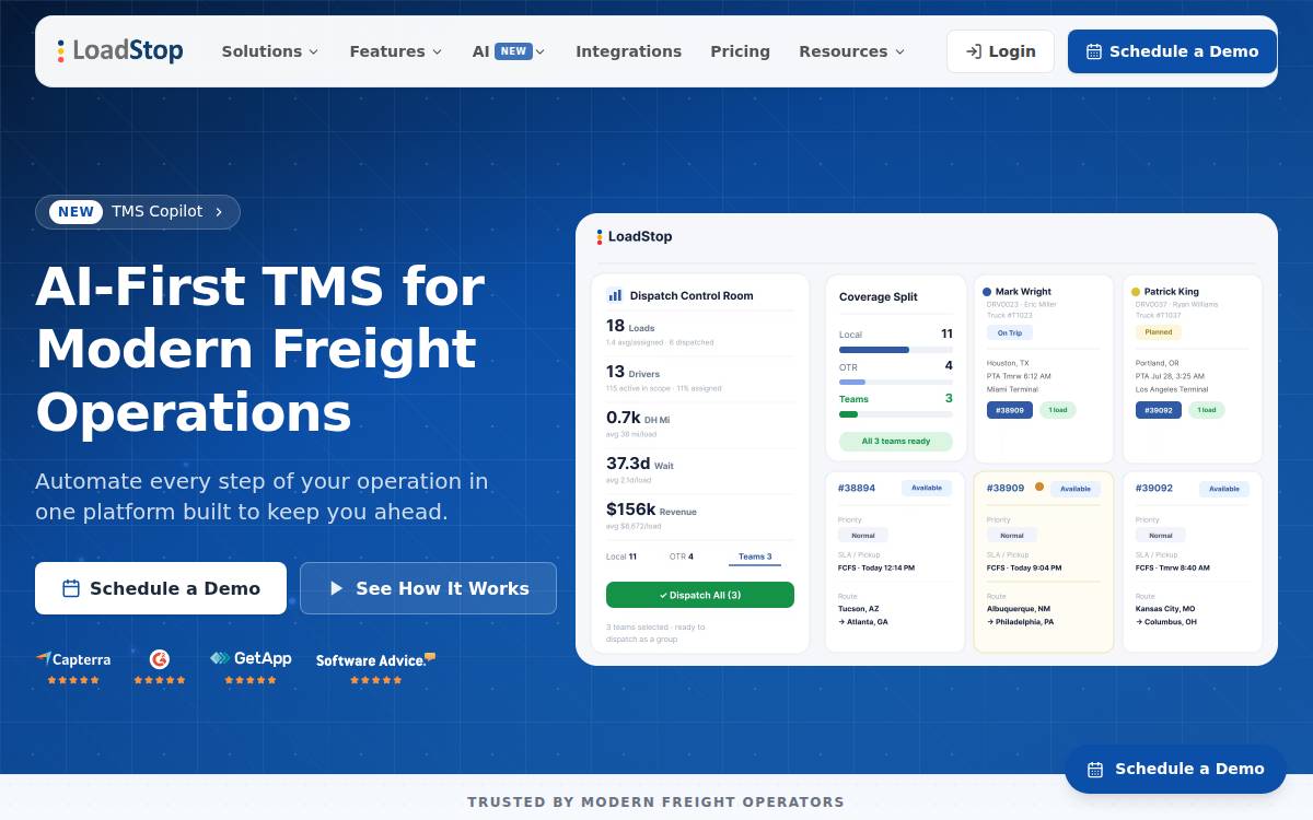 Loadstop website preview