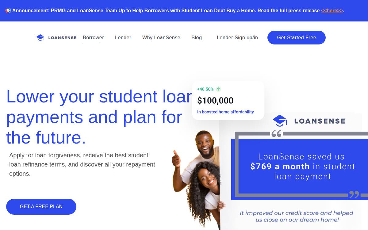 LoanSense website preview