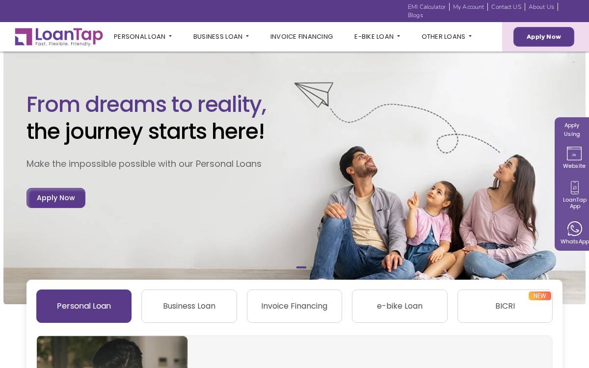 Loantap website preview