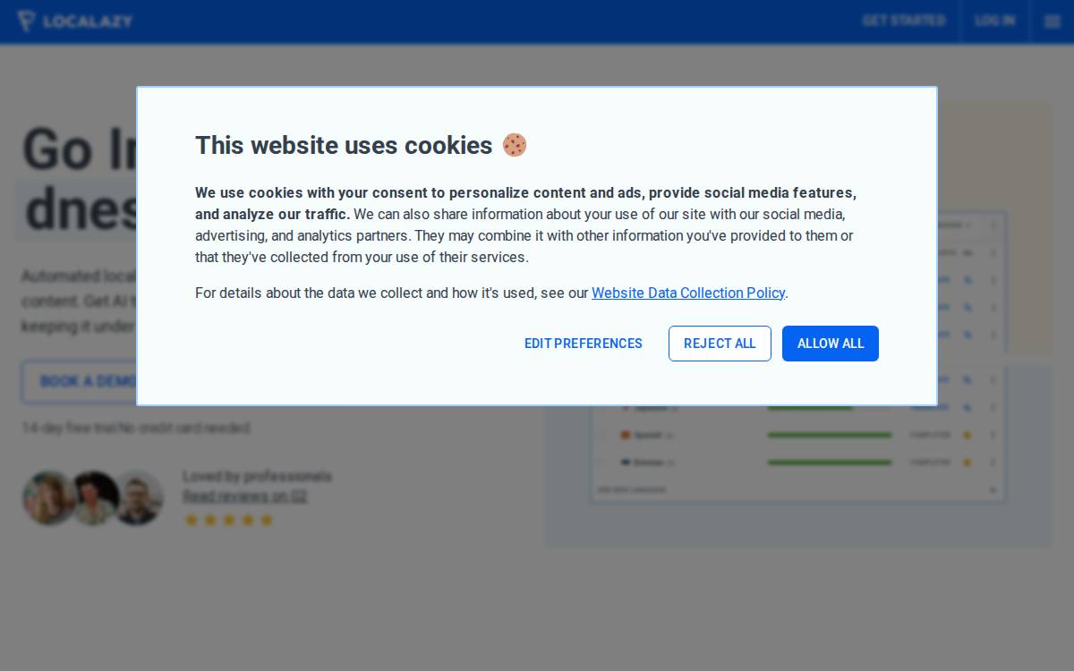 Localazy website preview
