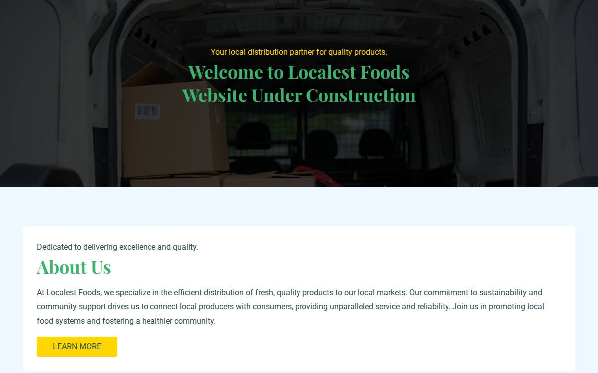 Localestfoods website preview