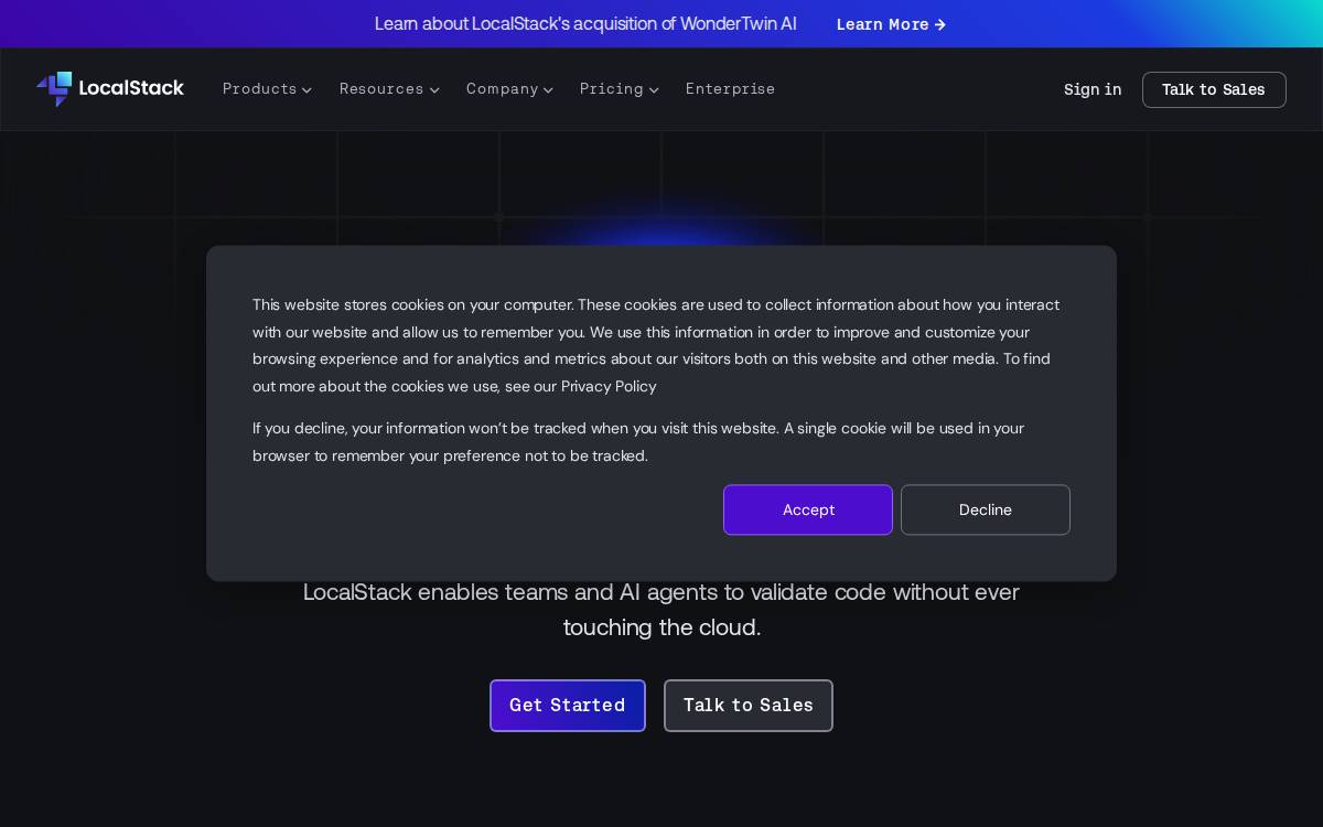 LocalStack website preview