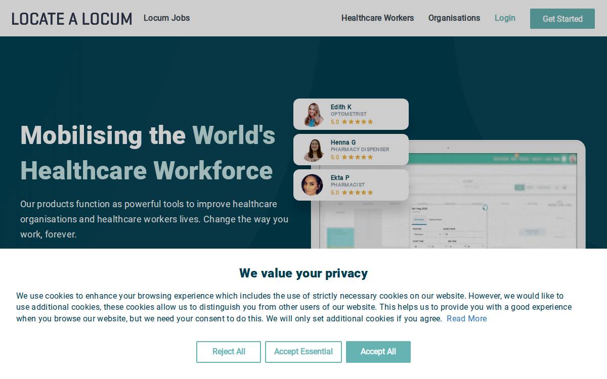 locate-a-locum website preview