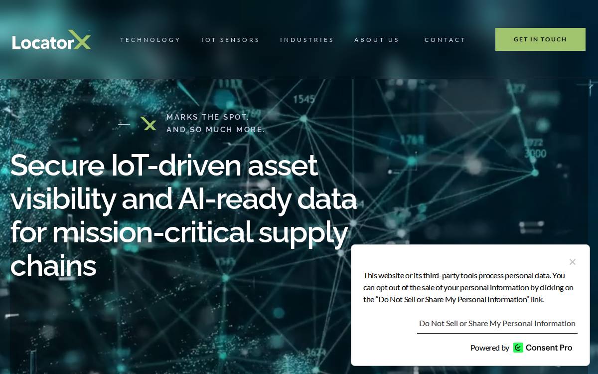 LocatorX website preview
