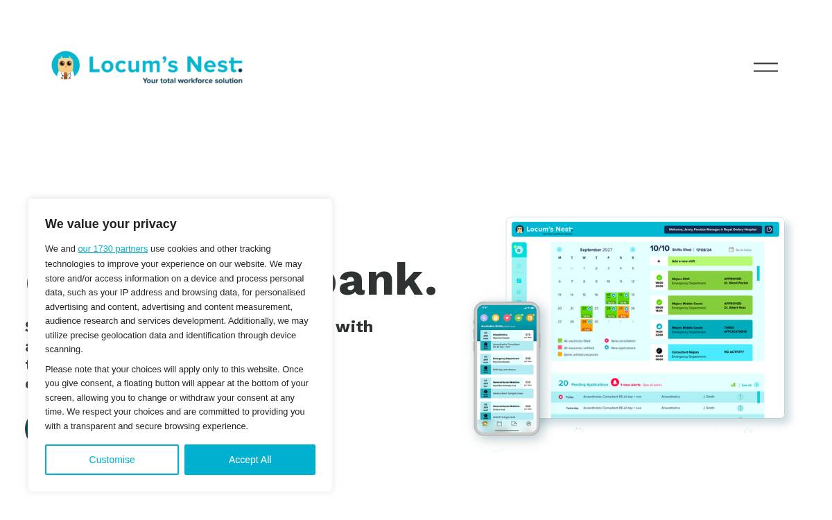 Locum's Nest website preview