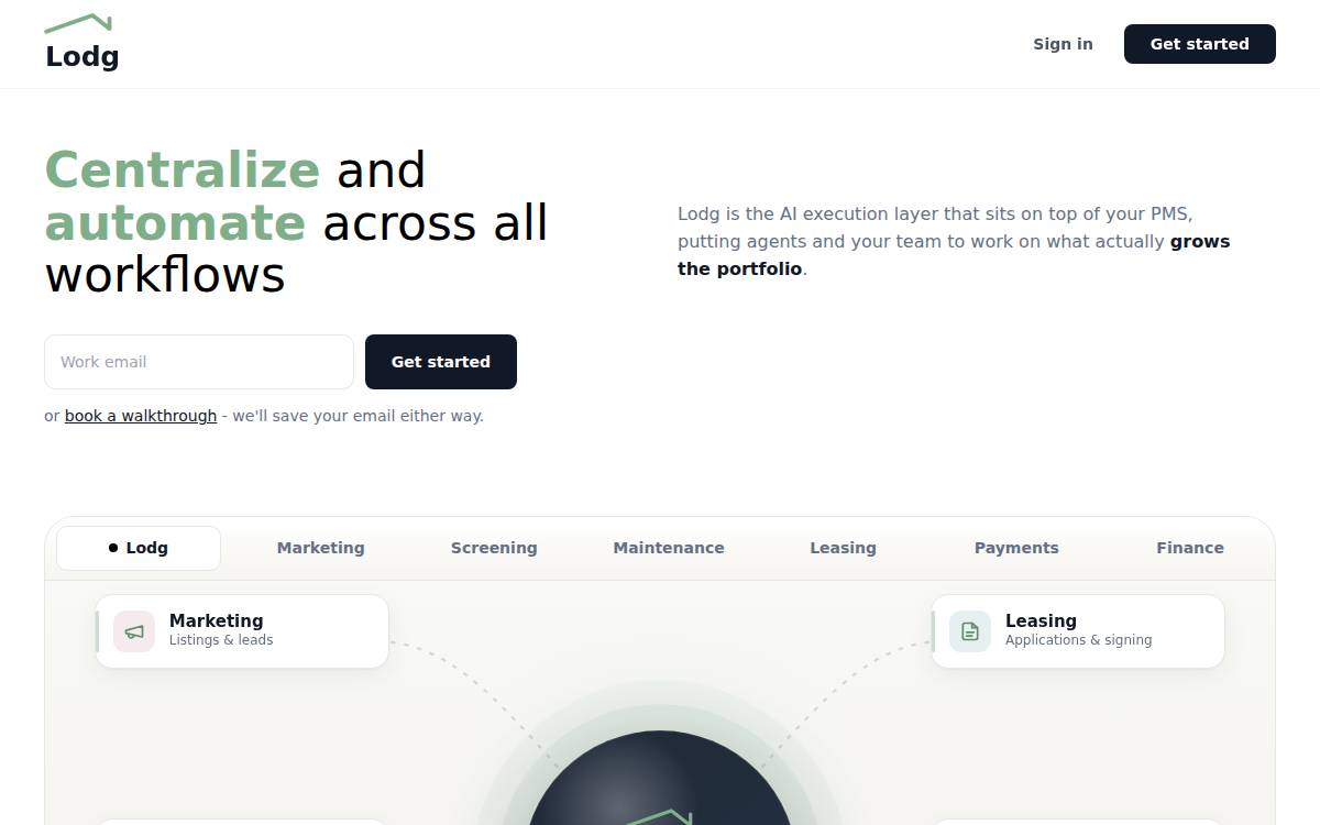 Lodg website preview