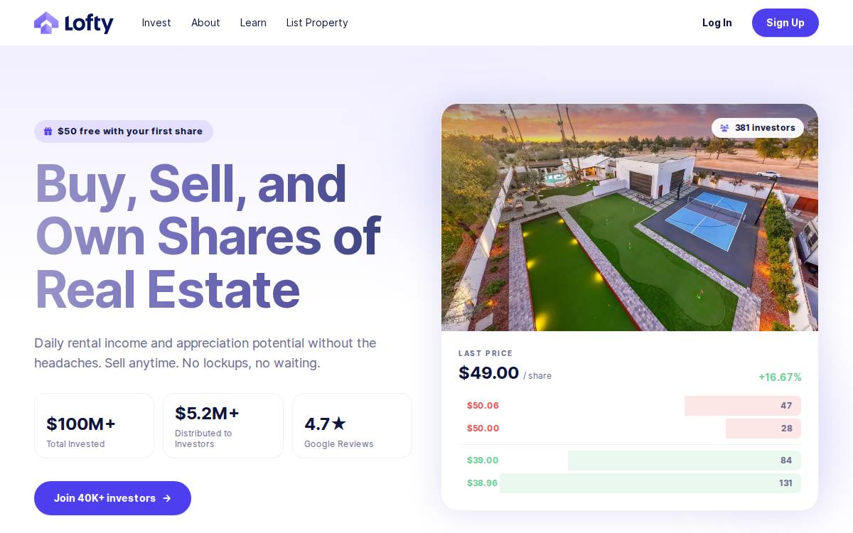 Lofty website preview