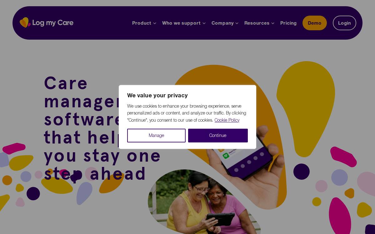 Log My Care website preview