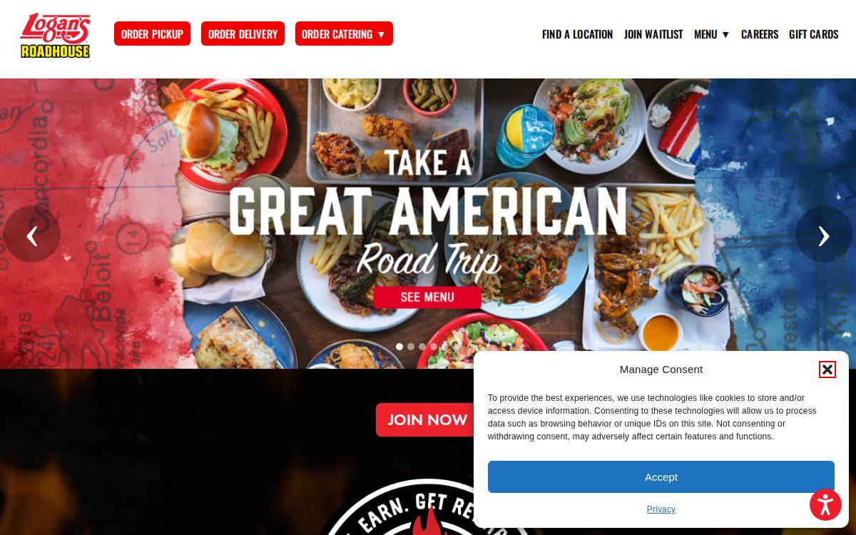 Logan's Roadhouse website preview