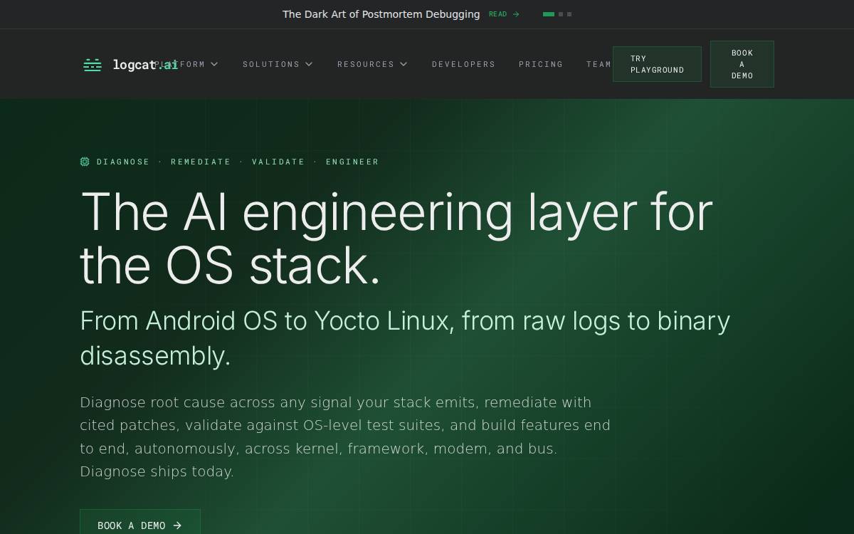 LogCat website preview
