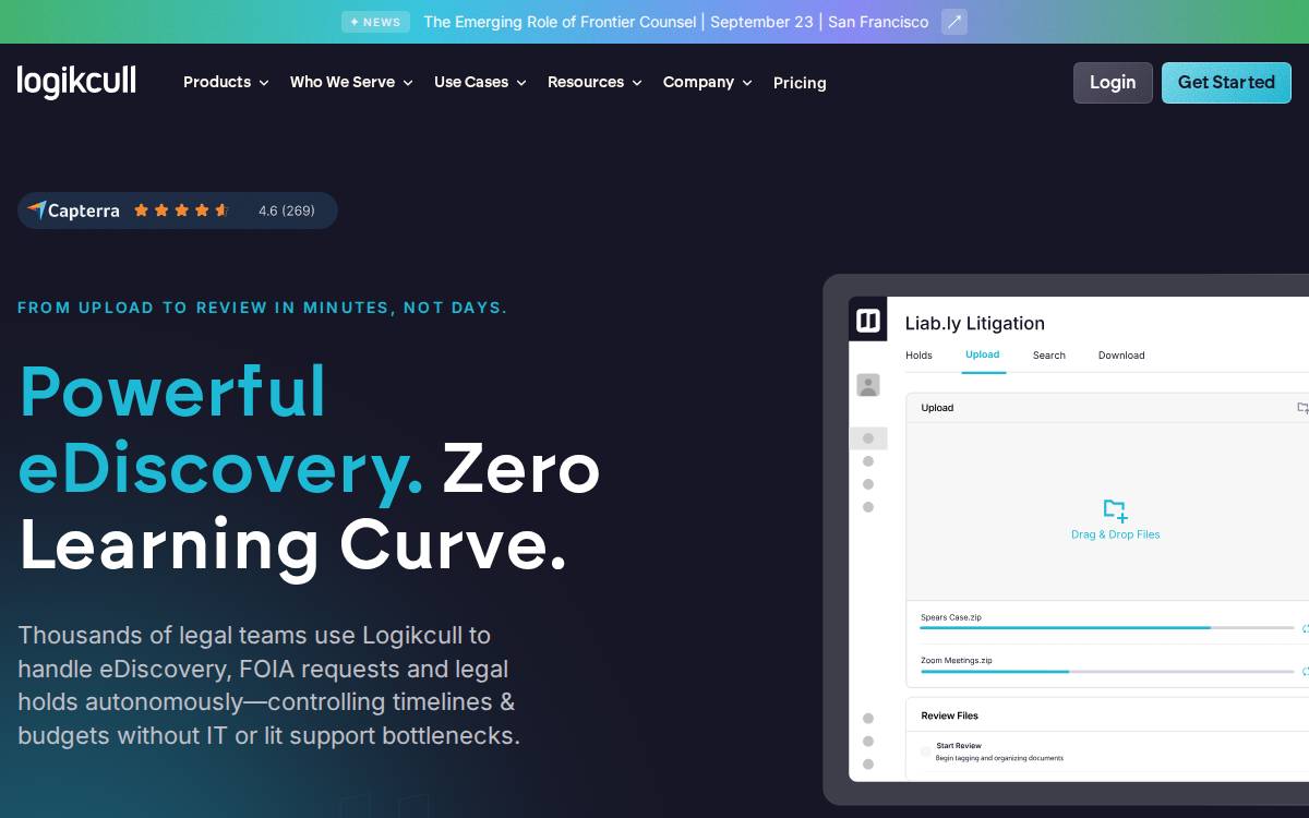 Logikcull website preview