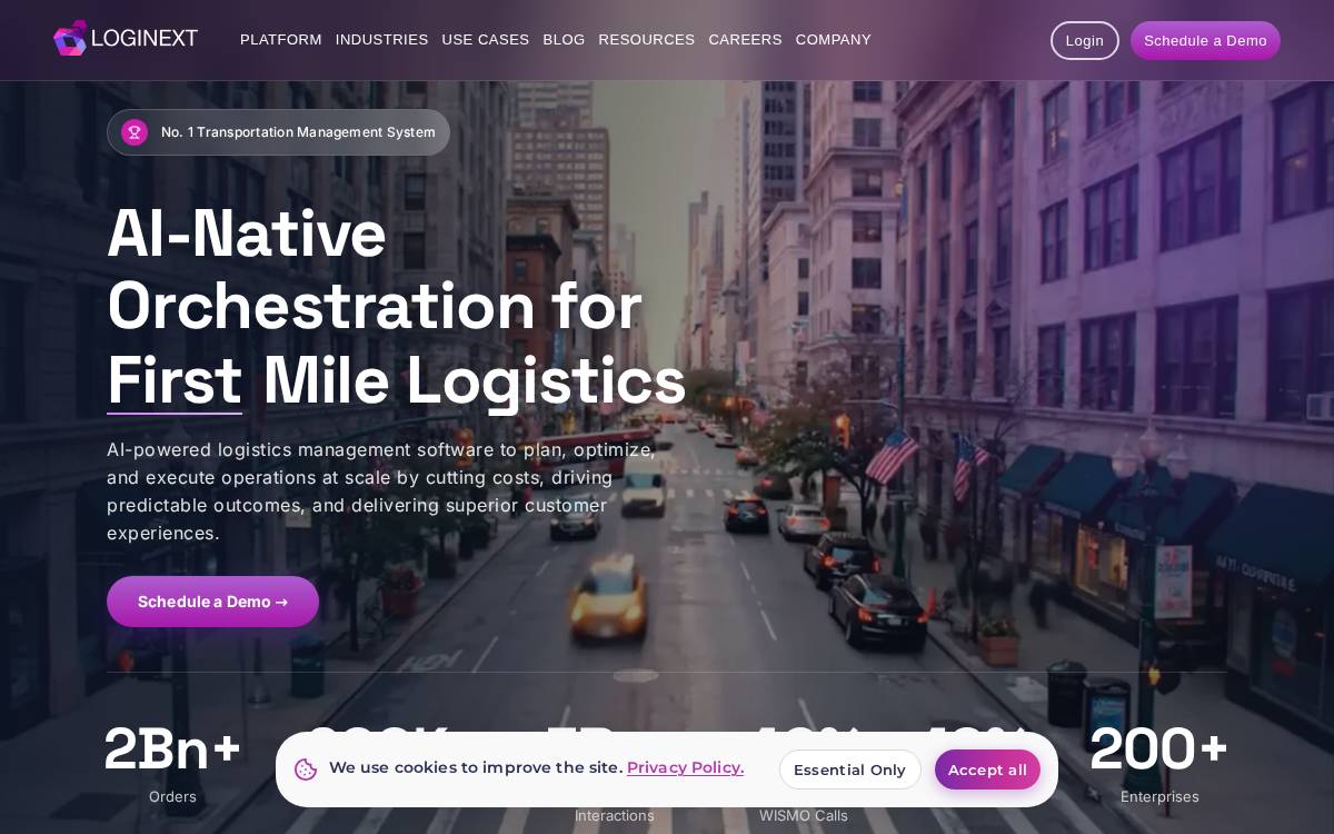 LogiNext website preview