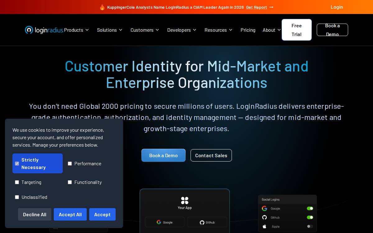 Loginradius website preview