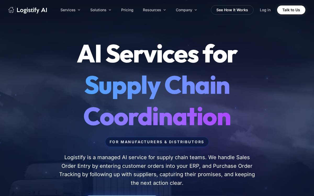 Logistify website preview