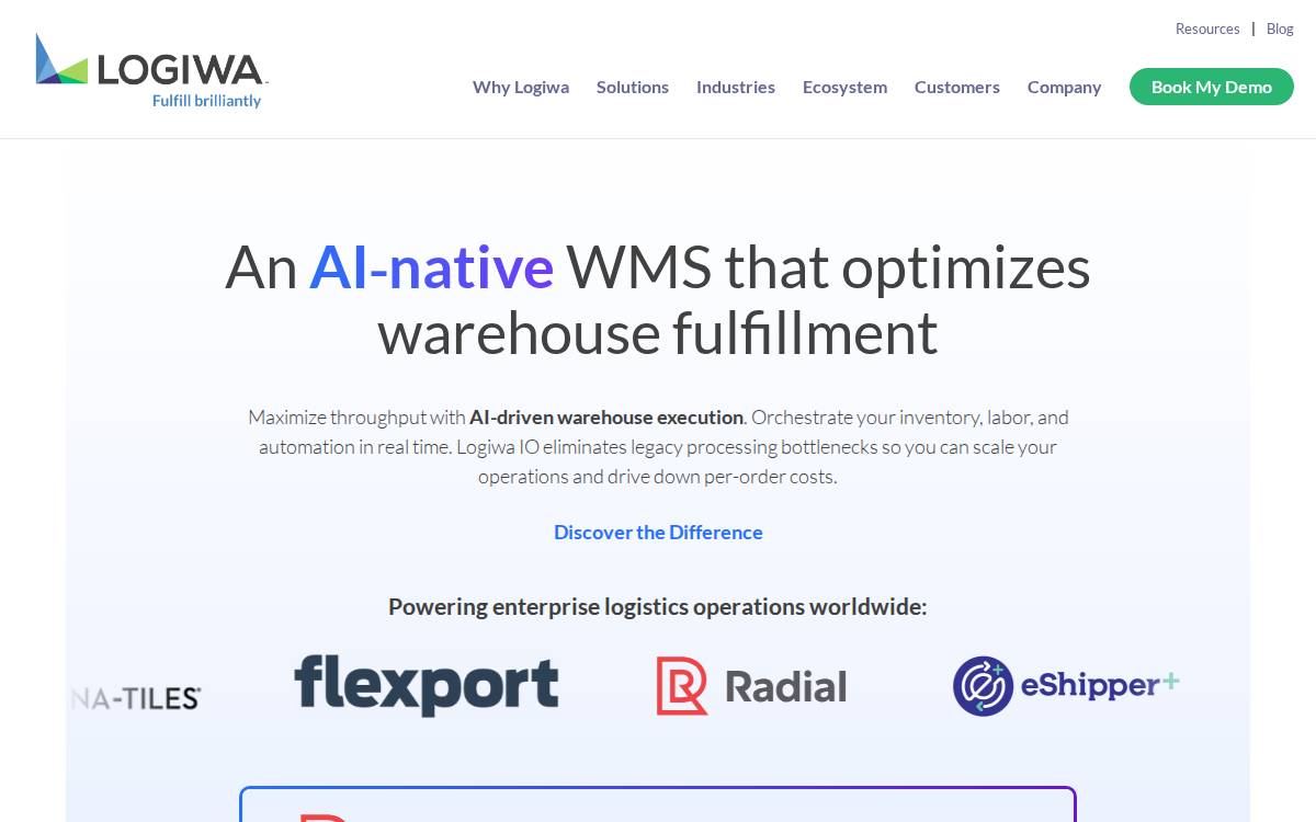 Logiwa website preview