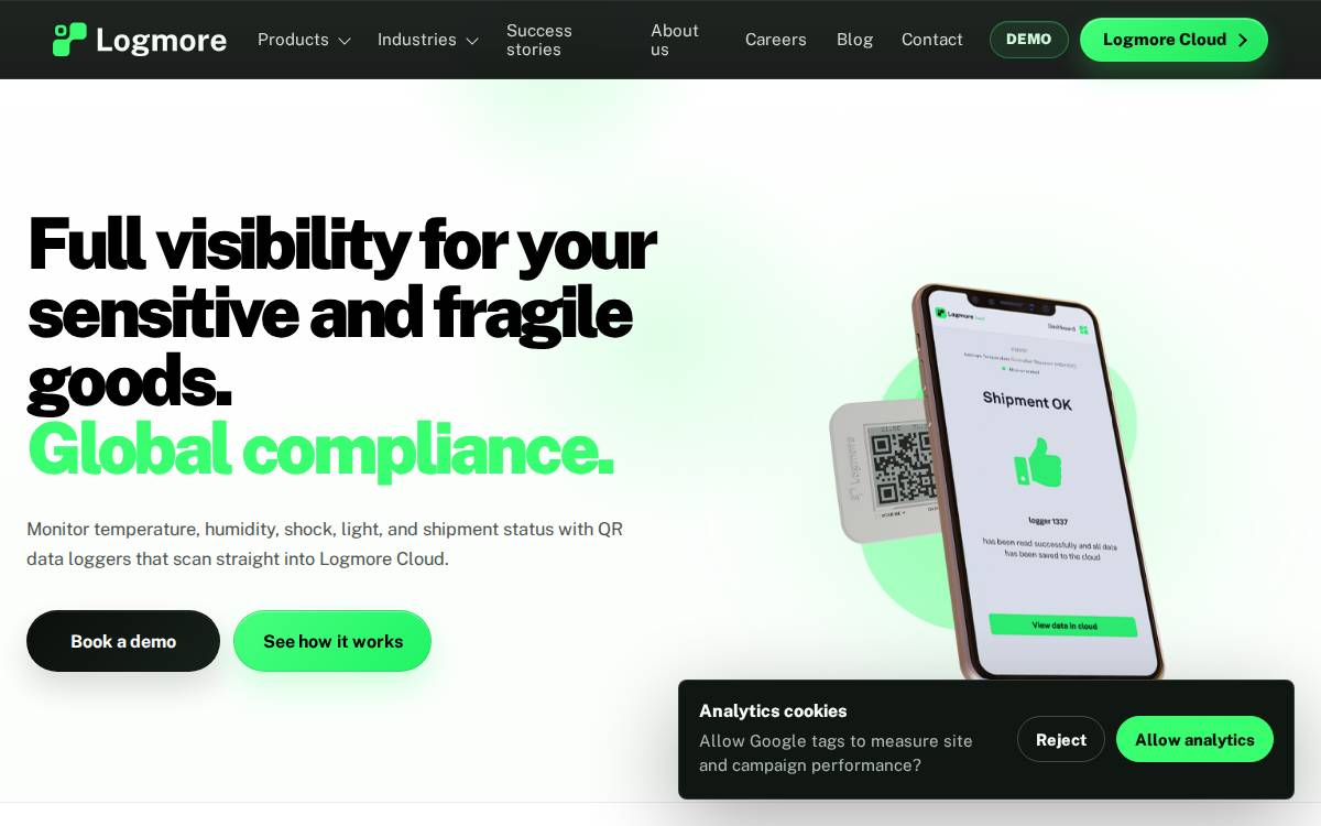 Logmore website preview