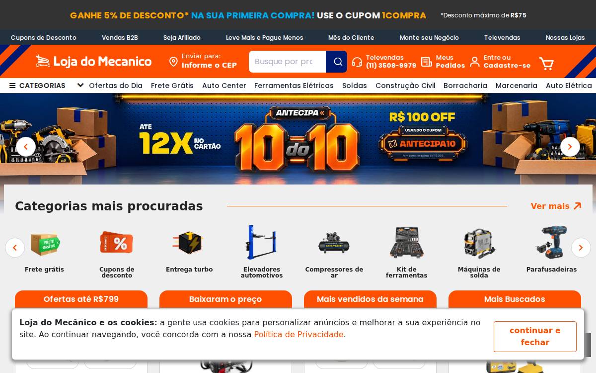 Loja do Mecânico website preview