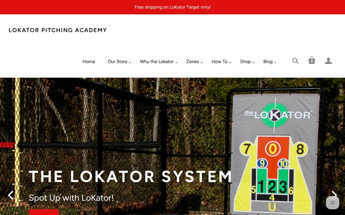 Lokator Pitching Academy website preview