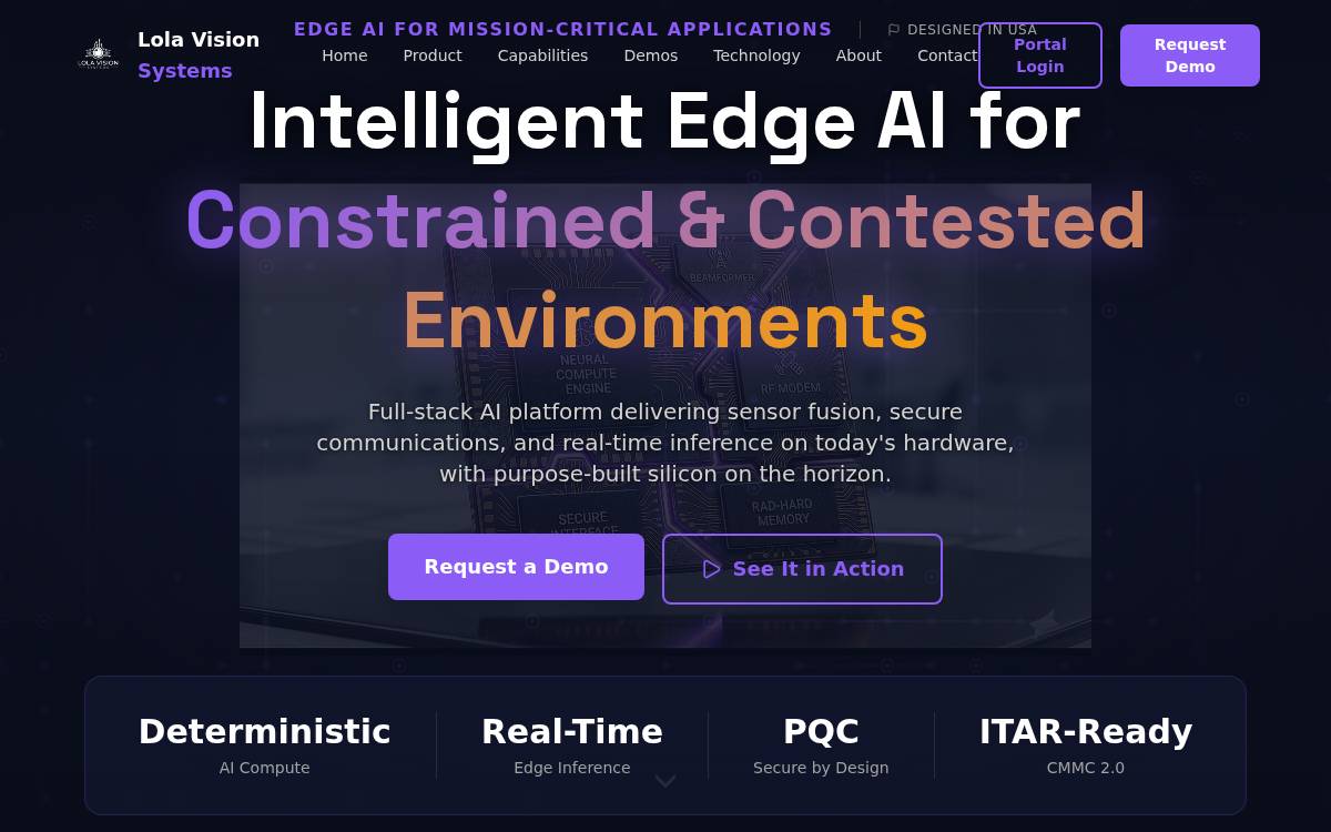 Lola Vision Systems website preview