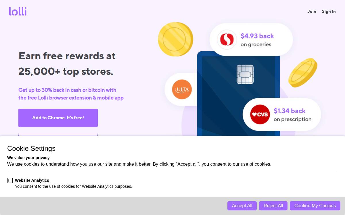 Lolli website preview