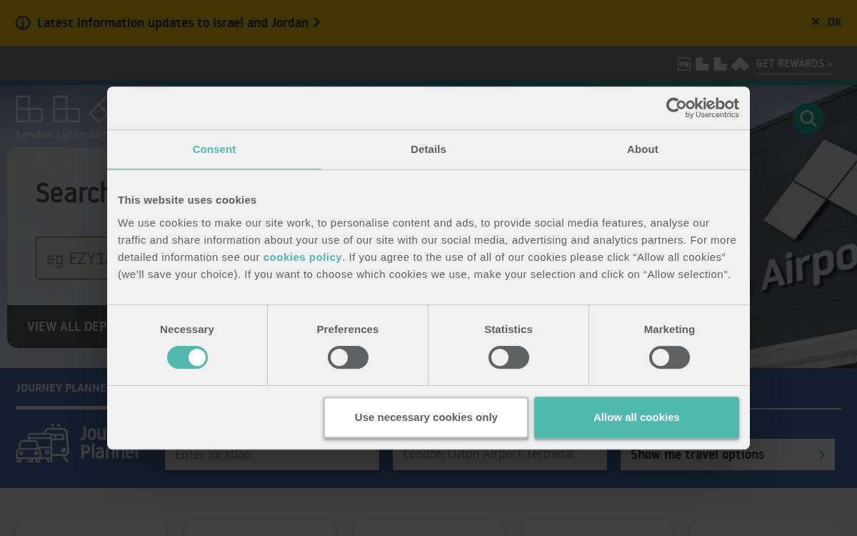 London Luton Airport website preview