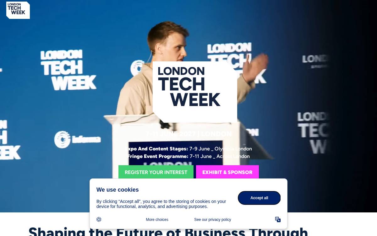London Tech Week website preview