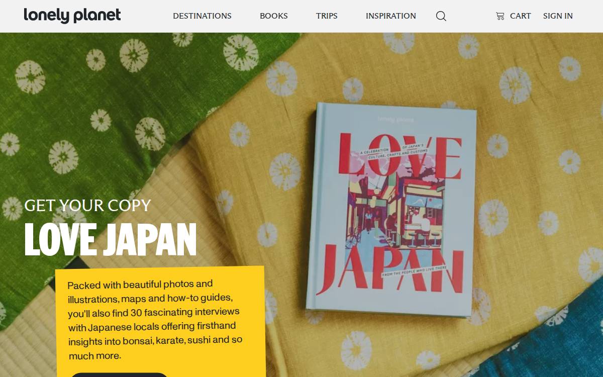 Lonely Planet website preview