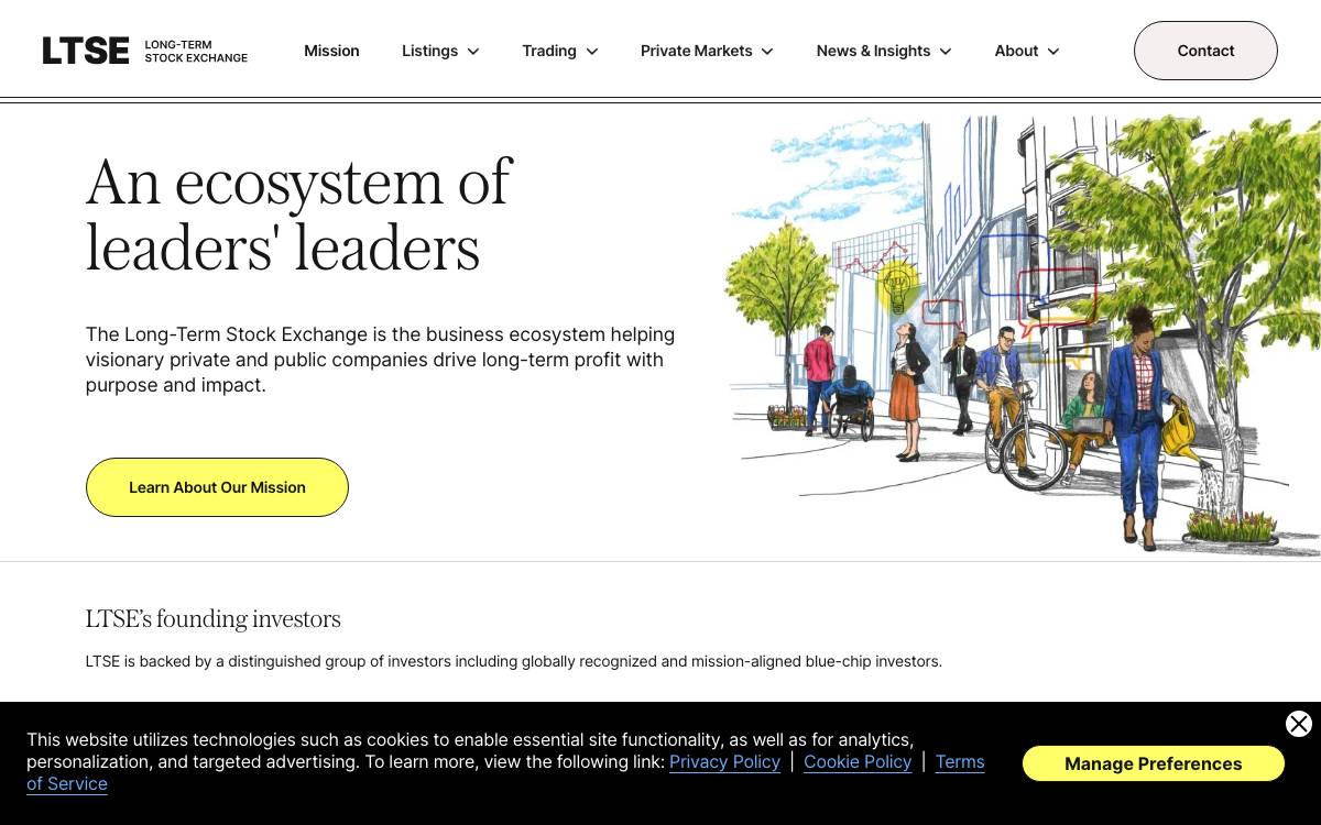 Long Term Stock Exchange website preview