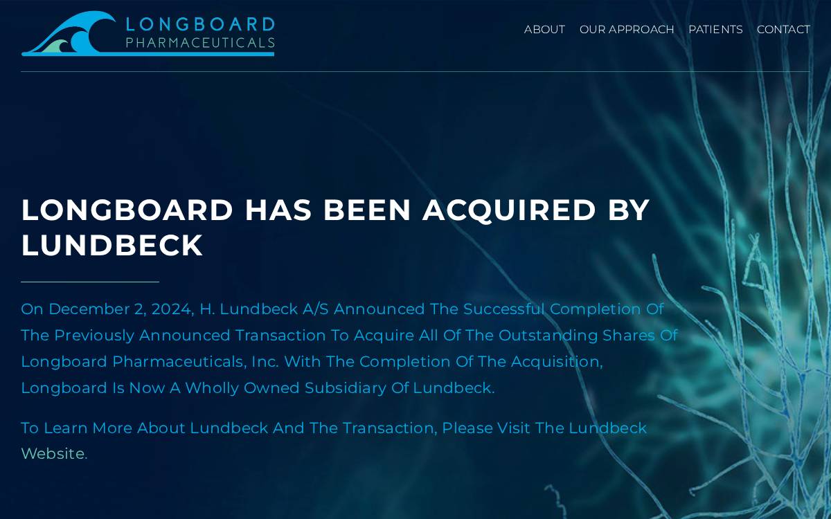 Longboard Pharmaceuticals website preview