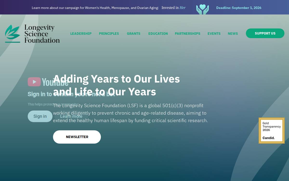 Longevity website preview
