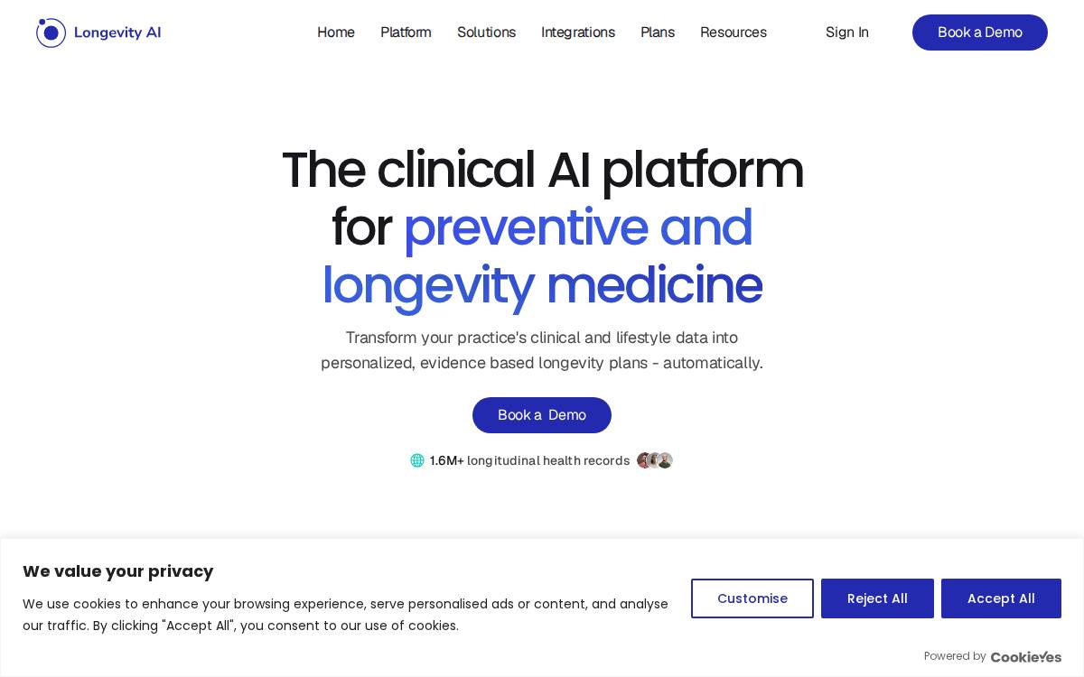 Longevity Ai website preview